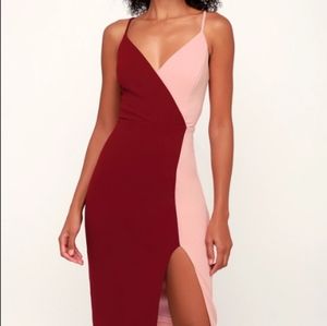 Color block wrap dress